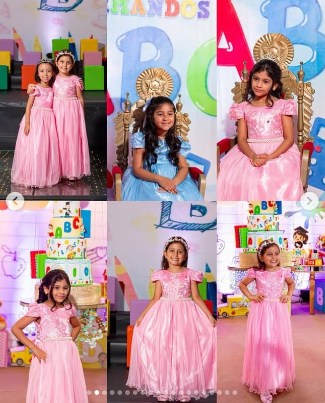 Collage de niñas en vestidos de gala